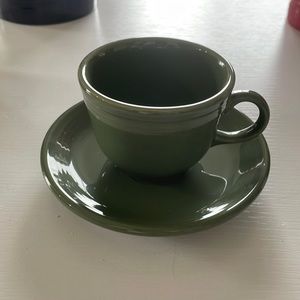 Sage, fiestaware a cup and saucer